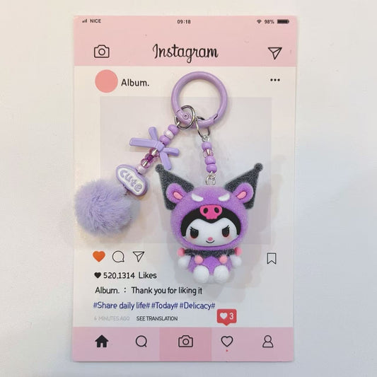 Little Devil Kuromi Series Cartoon Pendant Cute Keychain Doll Pendant Creative Mobile Phone Chain Bag Gift
