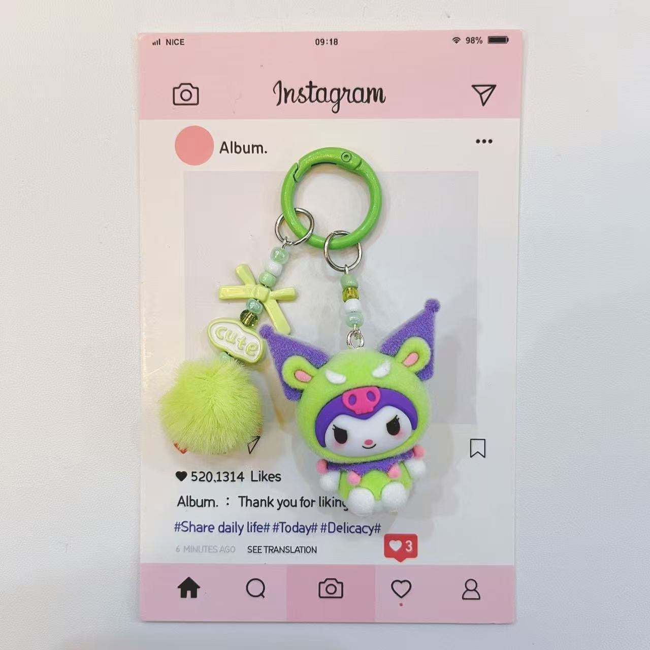 Little Devil Kuromi Series Cartoon Pendant Cute Keychain Doll Pendant Creative Mobile Phone Chain Bag Gift