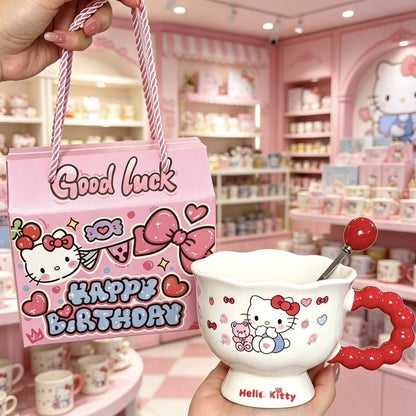 Popular cup gift box cute girl's heart ceramic mug girl's birthday gift good-looking gift water cup