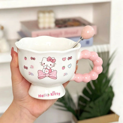 Popular cup gift box cute girl's heart ceramic mug girl's birthday gift good-looking gift water cup