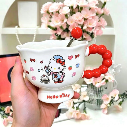 Popular cup gift box cute girl's heart ceramic mug girl's birthday gift good-looking gift water cup