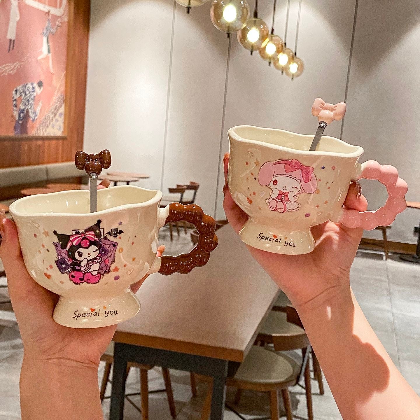 Sanrio mug ceramic water cup household drinking water office cup cute Melody series birthday gift