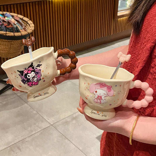 Sanrio mug ceramic water cup household drinking water office cup cute Melody series birthday gift