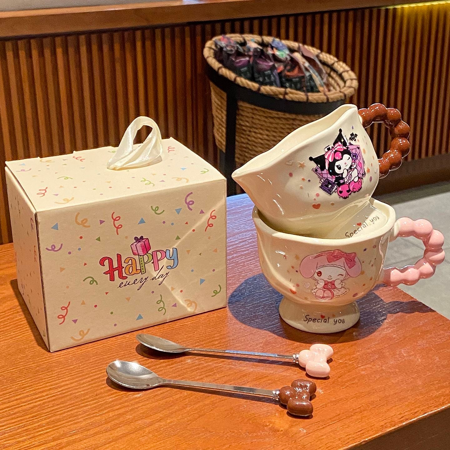 Sanrio mug ceramic water cup household drinking water office cup cute Melody series birthday gift