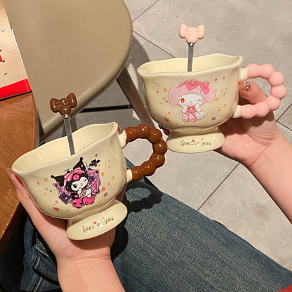 Sanrio mug ceramic water cup household drinking water office cup cute Melody series birthday gift