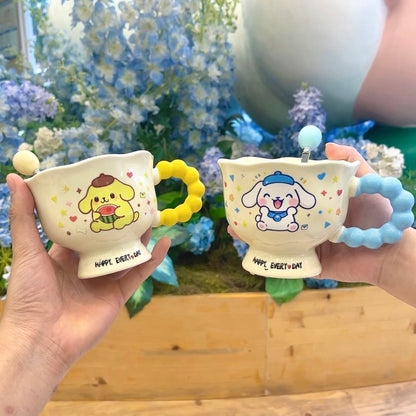 [Good-looking] Ceramic mug jade osmanthus dog couple birthday gift for girls and sisters gift pack