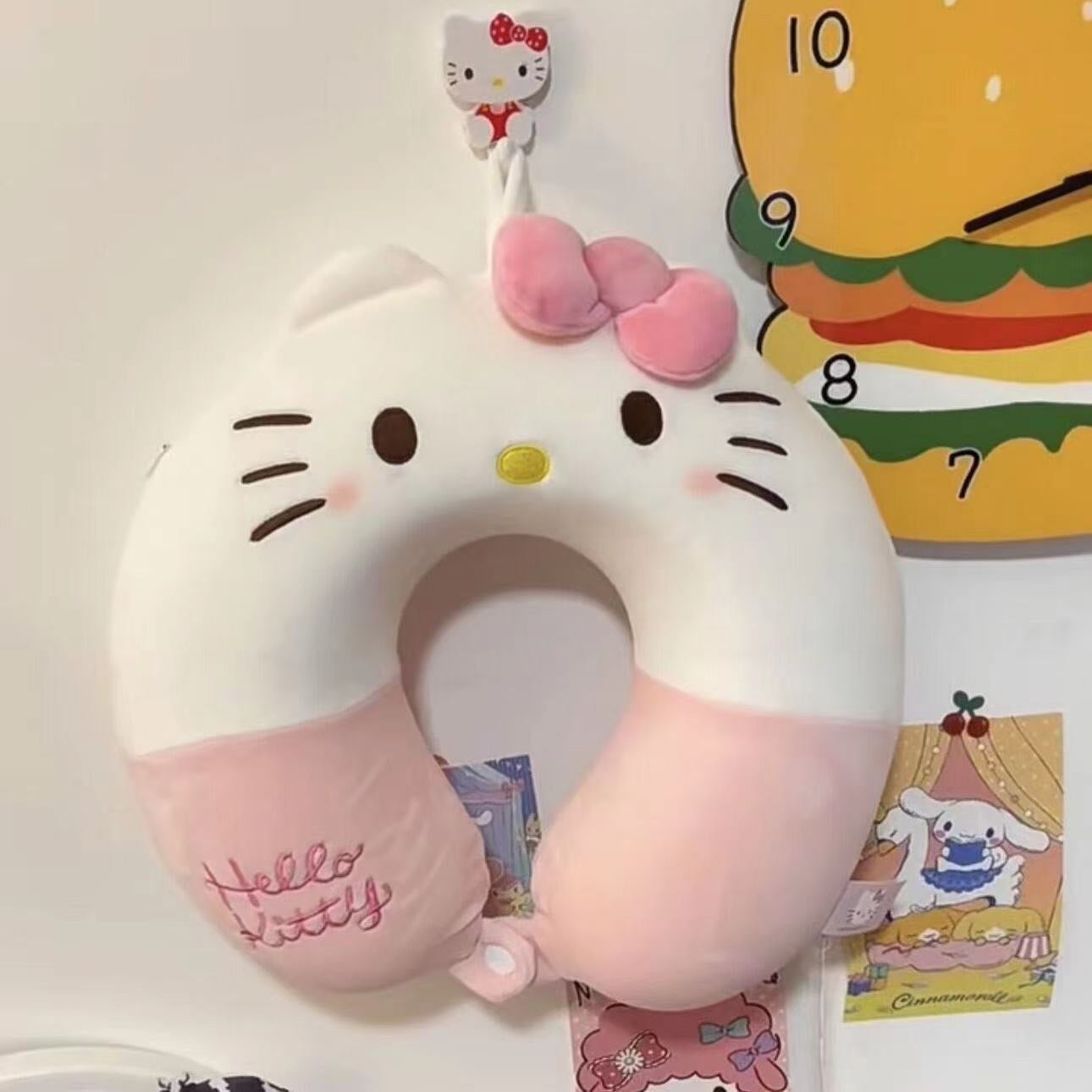Cartoon kt cat u-shaped pillow cute girl heart pp cotton neck protection travel portable sleep aid sleeping pillow