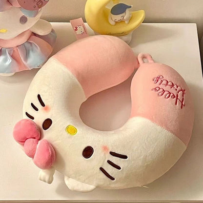 Cartoon kt cat u-shaped pillow cute girl heart pp cotton neck protection travel portable sleep aid sleeping pillow
