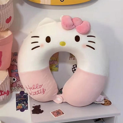 Cartoon kt cat u-shaped pillow cute girl heart pp cotton neck protection travel portable sleep aid sleeping pillow