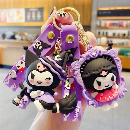 Sanrio Kuromi keychain pendant love exquisite doll keychain student schoolbag pendant cartoon small gift