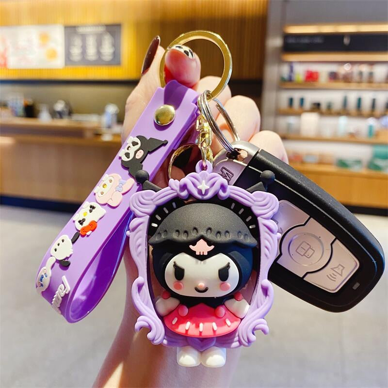 Sanrio Kuromi keychain pendant love exquisite doll keychain student schoolbag pendant cartoon small gift