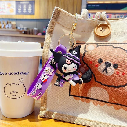 Sanrio Kuromi keychain pendant love exquisite doll keychain student schoolbag pendant cartoon small gift