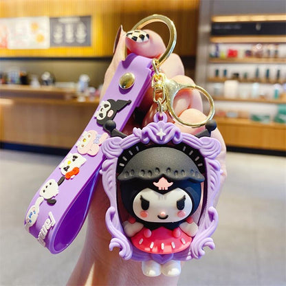 Sanrio Kuromi keychain pendant love exquisite doll keychain student schoolbag pendant cartoon small gift
