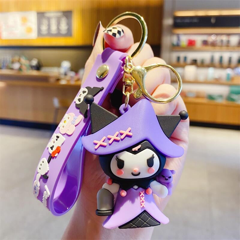 Sanrio Kuromi keychain pendant love exquisite doll keychain student schoolbag pendant cartoon small gift