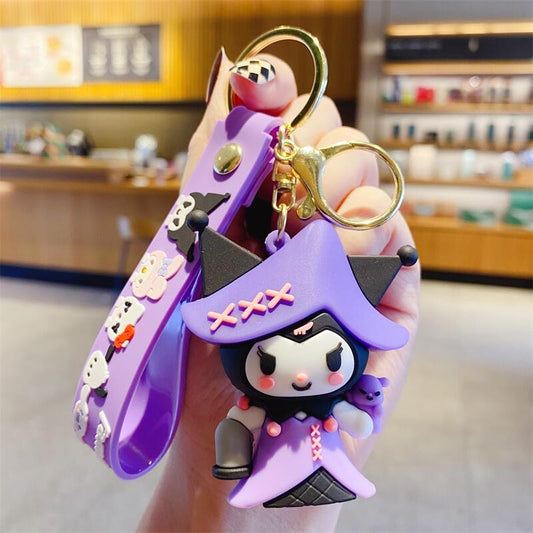 Sanrio Kuromi keychain pendant love exquisite doll keychain student schoolbag pendant cartoon small gift