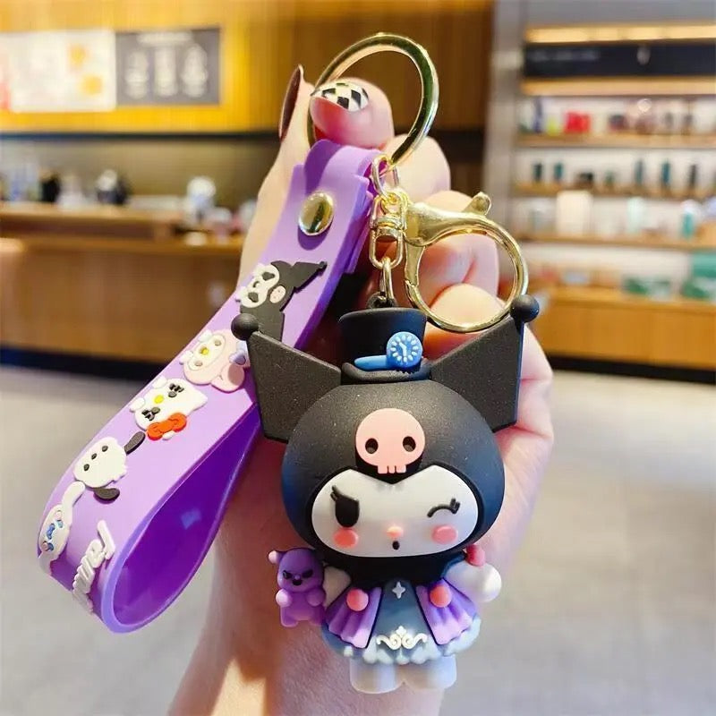 Sanrio Kuromi keychain pendant love exquisite doll keychain student schoolbag pendant cartoon small gift