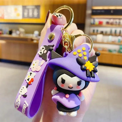 Sanrio Kuromi keychain pendant love exquisite doll keychain student schoolbag pendant cartoon small gift