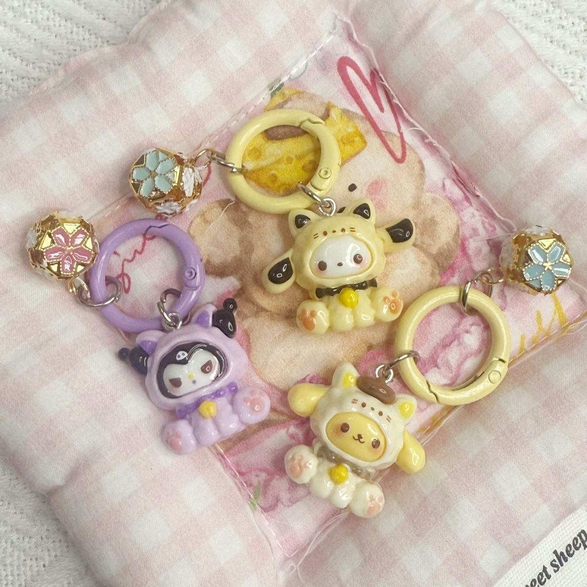 New Sanrio Bell Keychain Cartoon Student Schoolbag Cute Pendant Girl Accessories Best Friend Gift