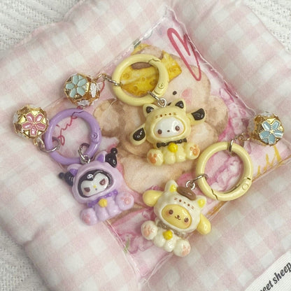 New Sanrio Bell Keychain Cartoon Student Schoolbag Cute Pendant Girl Accessories Best Friend Gift