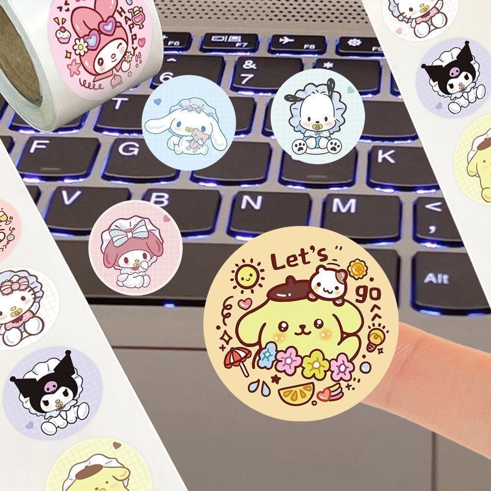 500pcs Bestseller Cute Sanrio Roll Stickers, Kids Reward Stickers, Cartoon Accessories for Journal Decoration & DIY Crafts