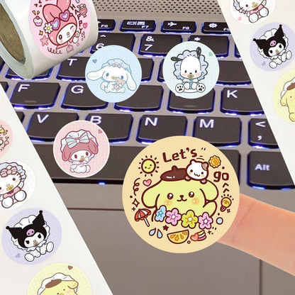 500pcs Bestseller Cute Sanrio Roll Stickers, Kids Reward Stickers, Cartoon Accessories for Journal Decoration & DIY Crafts