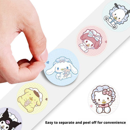 500pcs Bestseller Cute Sanrio Roll Stickers, Kids Reward Stickers, Cartoon Accessories for Journal Decoration & DIY Crafts